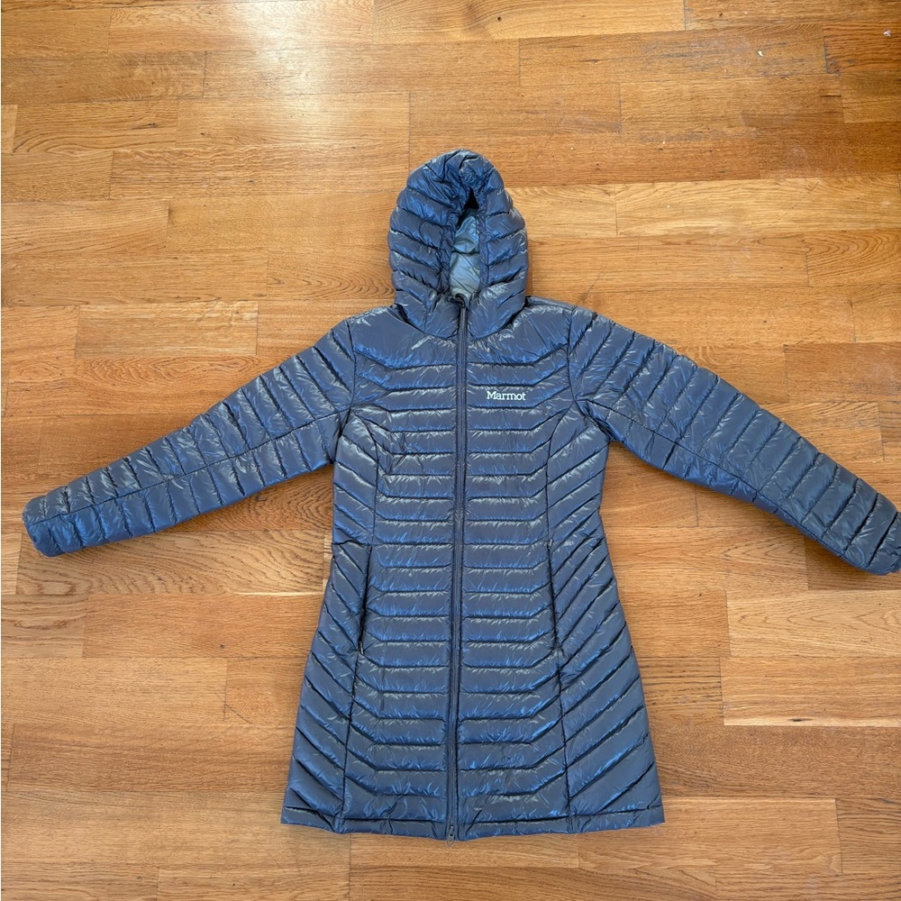 Marmot Sonya Long Down Jacket with Hood